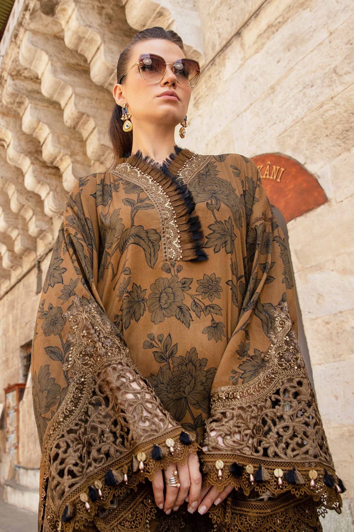 Maria B | M Prints Fall Edit 24 |  MPT-2309-A by Maria B - Designer Dress  - Type : Ladies Clothes - Available at Libayah - 100% Original 