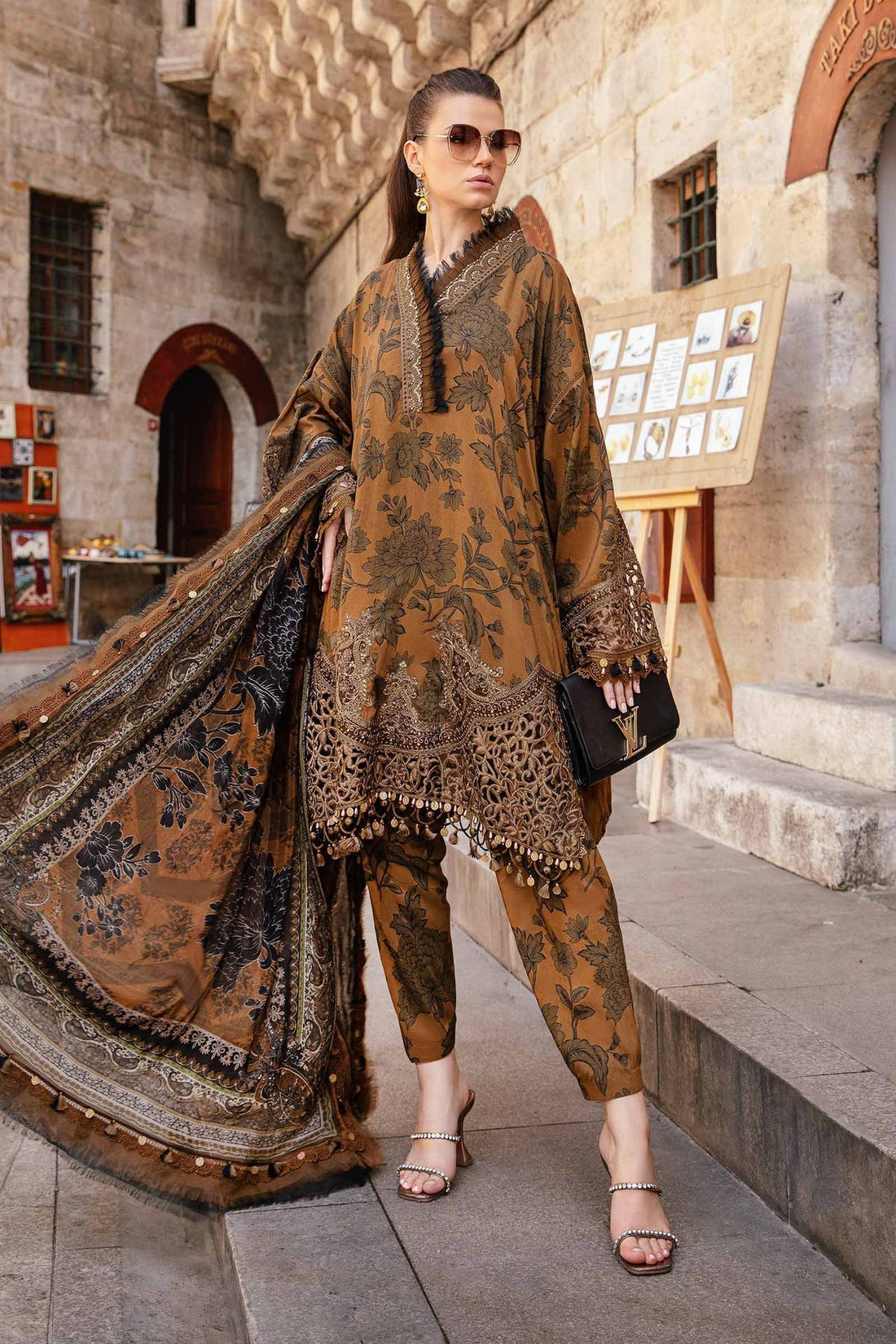 Maria B | M Prints Fall Edit 24 |  MPT-2309-A by Maria B - Designer Dress  - Type : Ladies Clothes - Available at Libayah - 100% Original 