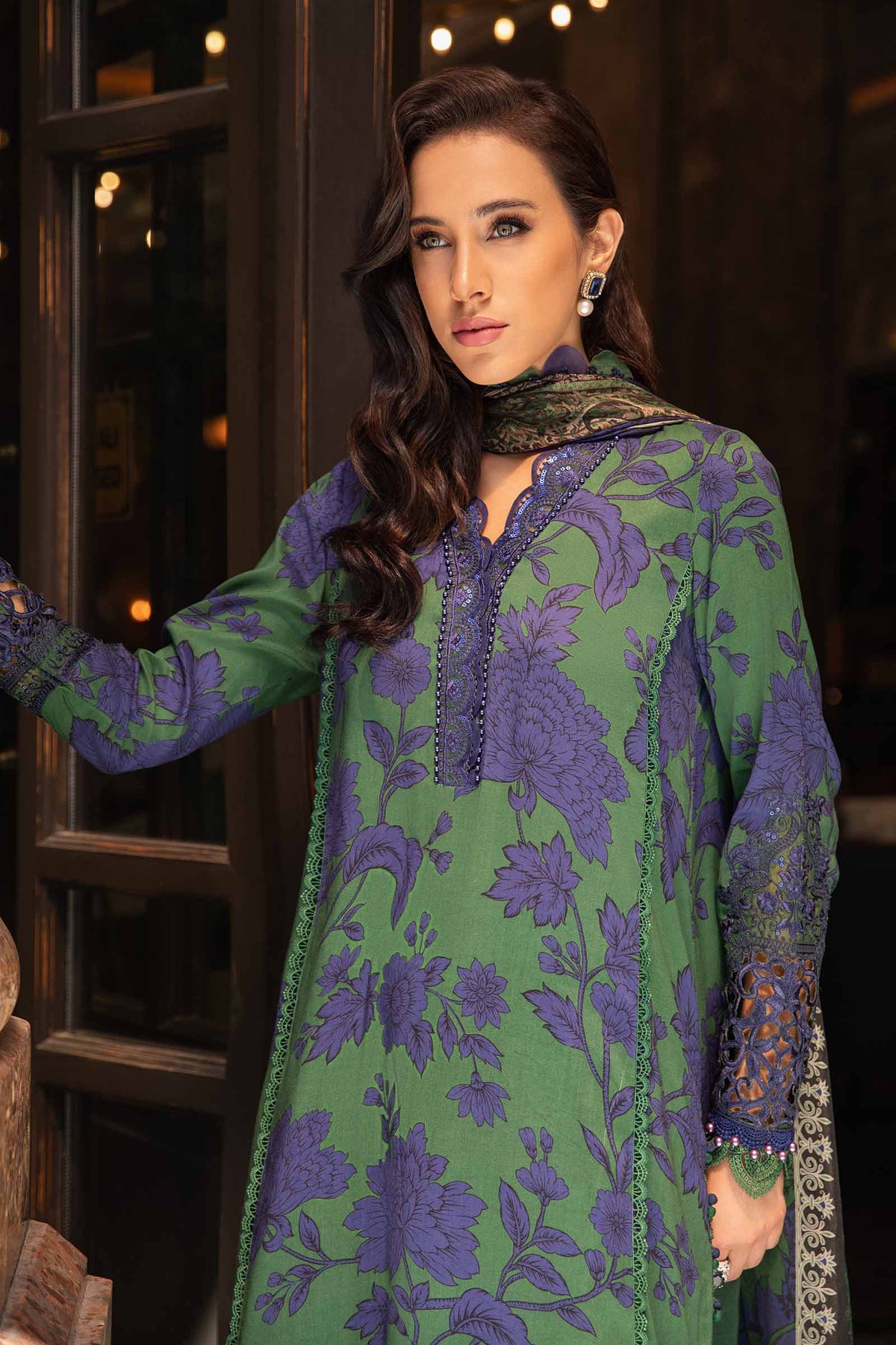 Maria B | M Prints Fall Edit 24 | MPT-2309-B by Maria B - Designer Dress  - Type : Ladies Clothes - Available at Libayah - 100% Original 