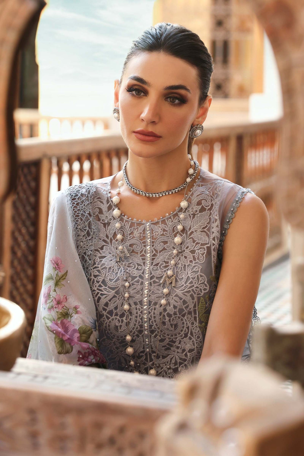 Maria B | Luxury Lawn 25 | D-2509-B by Maria B - Designer Dress - Type: Ladies Clothes - Available at Libayah - 100% Original