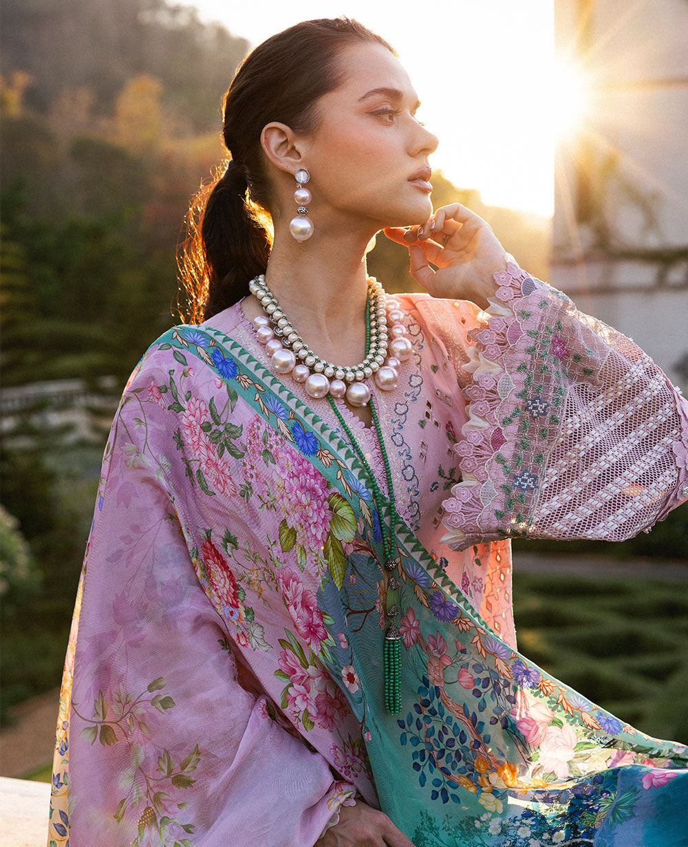 Republic Womenswear | Kalani Eid Luxury Lawn 25 | D5-A - Meher by Republic Womenswear - Designer Dress - Type: Ladies Clothes - Available at Libayah - 100% Original