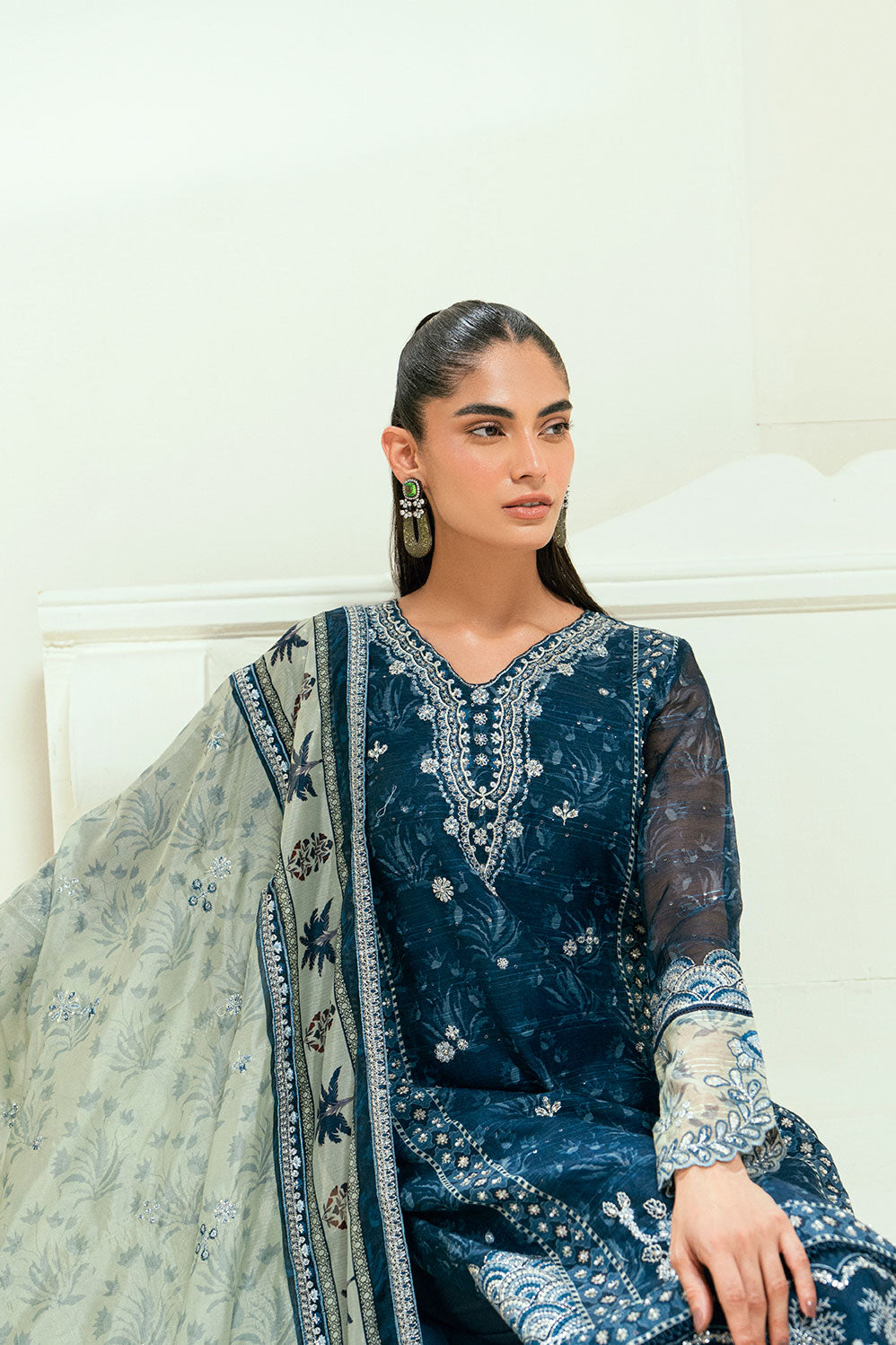 Dhanak | Signature Pret | SS25DA-2695 NAVY BLUE by Dhanak - Designer Dress - Type: Ladies Clothes - Available at Libayah - 100% Original