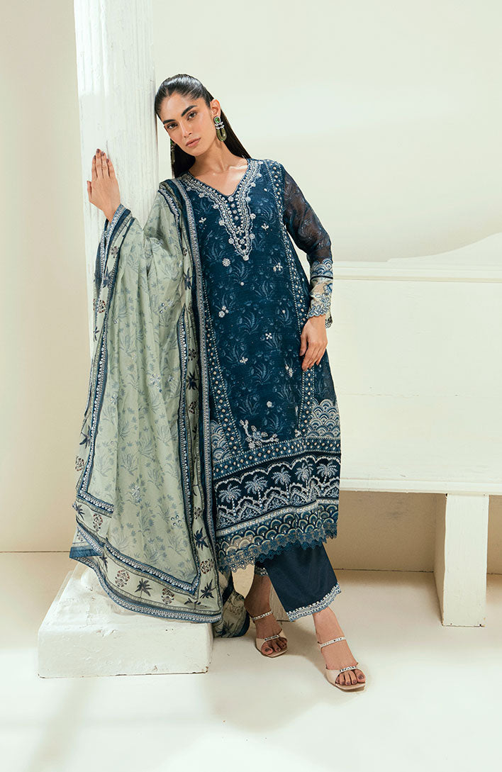 Dhanak | Signature Pret | SS25DA-2695 NAVY BLUE by Dhanak - Designer Dress - Type: Ladies Clothes - Available at Libayah - 100% Original