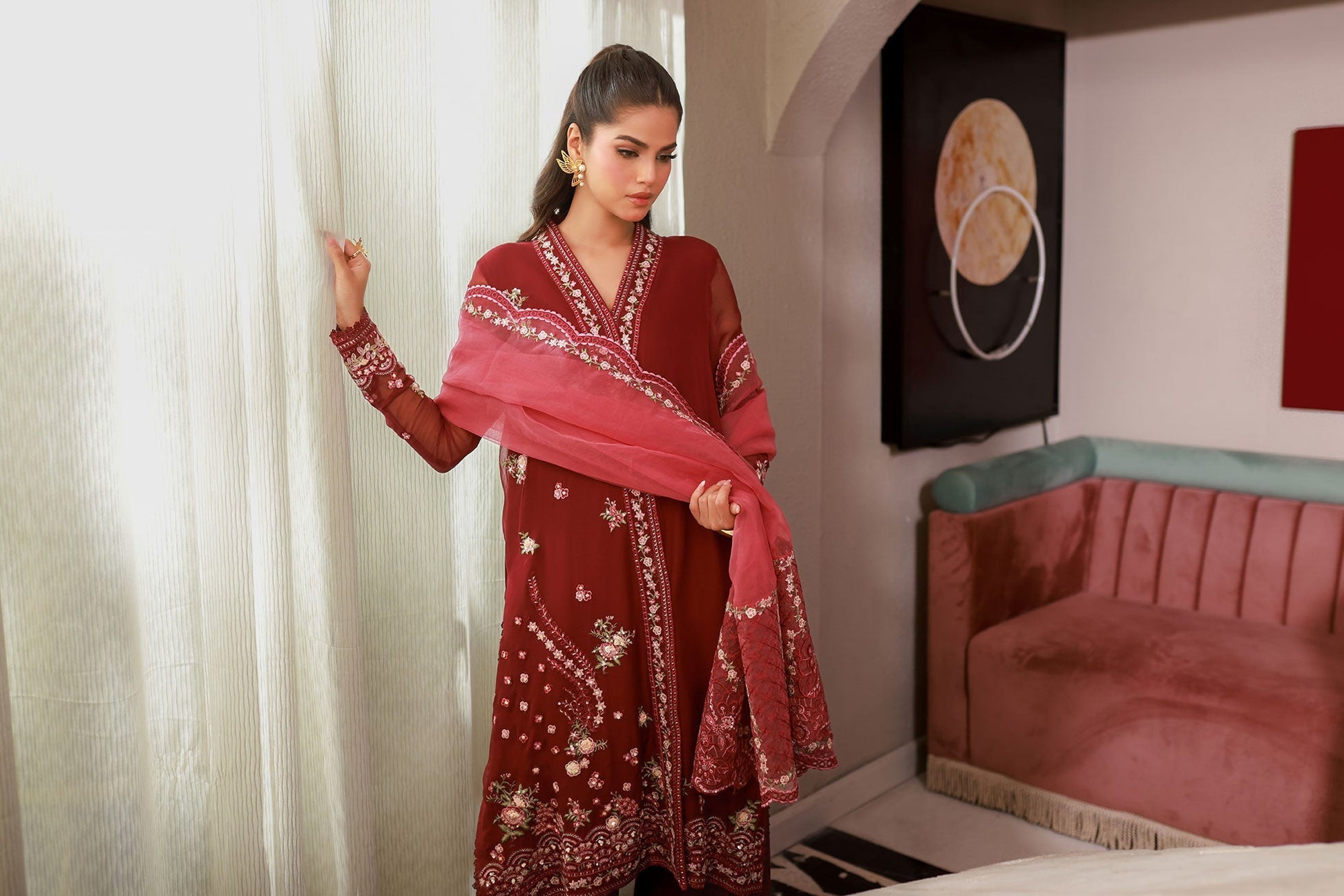 Dhanak | Chiffon Pret | SS25DA-2719 by Dhanak - Designer Dress - Type: Ladies Clothes - Available at Libayah - 100% Original