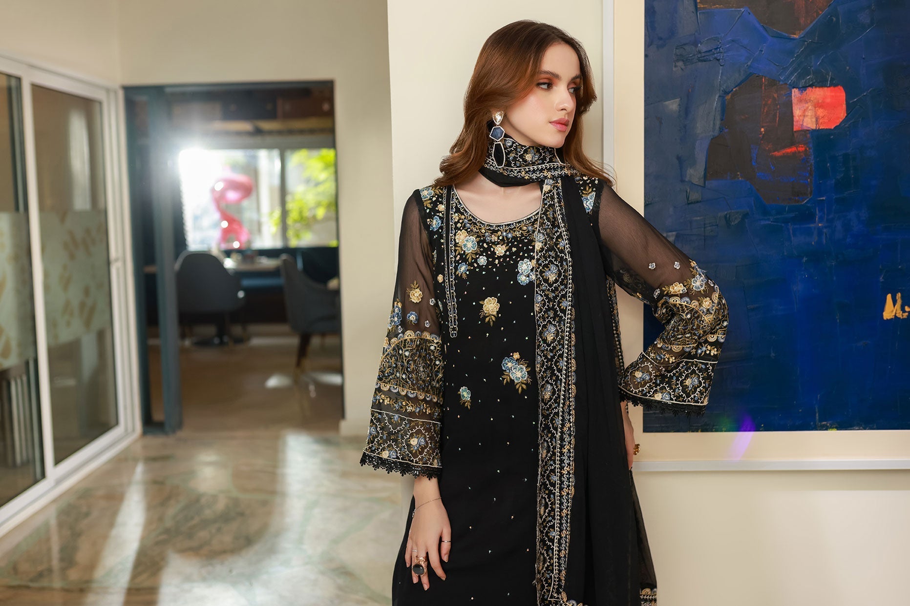 Dhanak | Chiffon Pret | SS25DA-2720 by Dhanak - Designer Dress - Type: Ladies Clothes - Available at Libayah - 100% Original