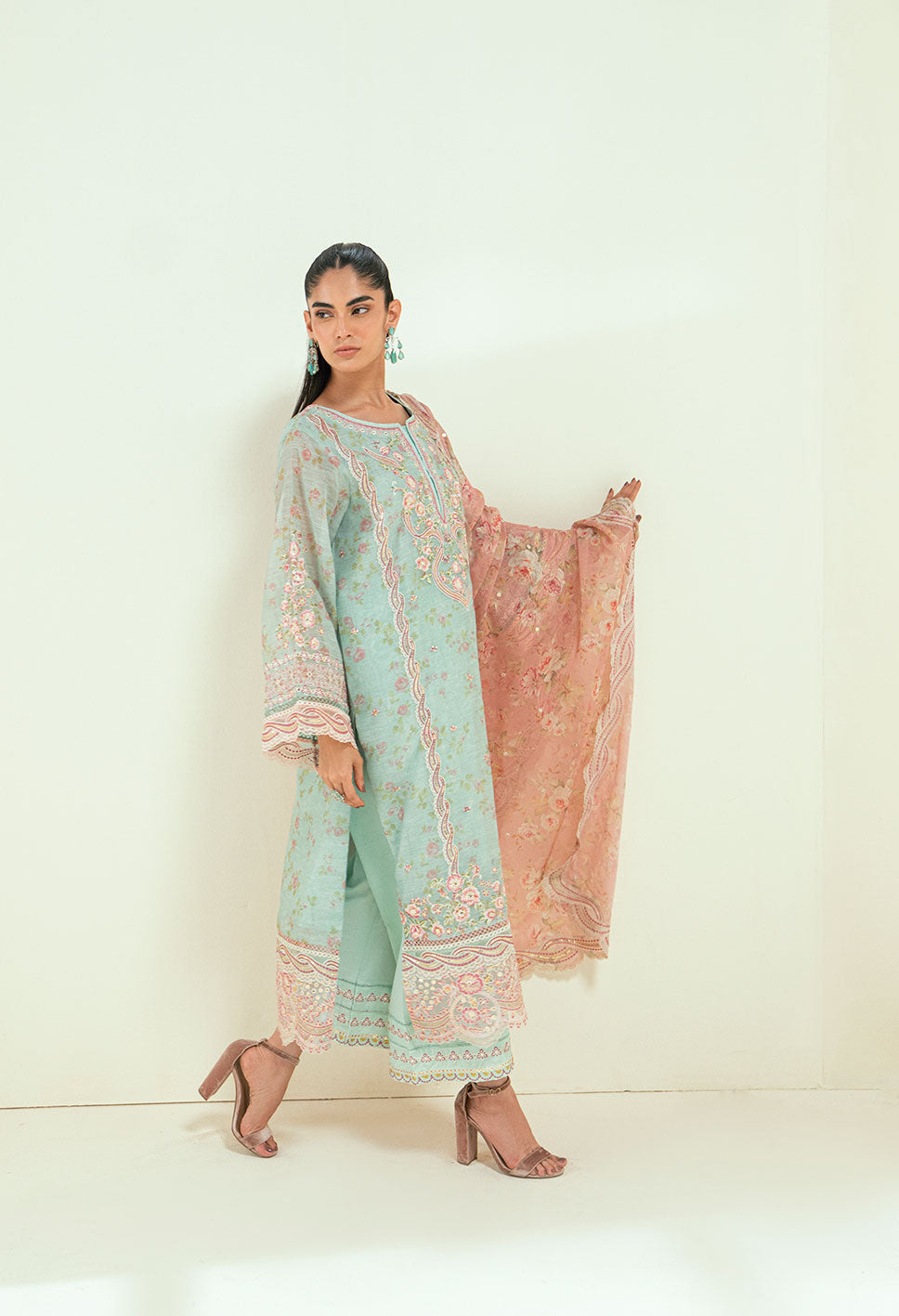 Dhanak | Signature Pret | SS25DA-2722 L-GREEN by Dhanak - Designer Dress - Type: Ladies Clothes - Available at Libayah - 100% Original