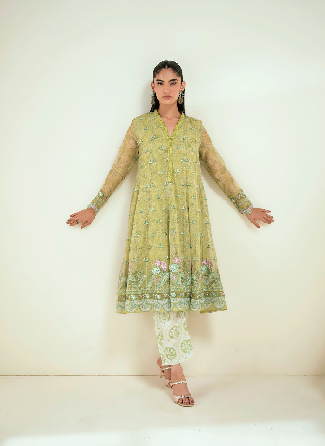 Dhanak | Signature Pret | SS25DA-2729 L-GREEN by Dhanak - Designer Dress - Type: Ladies Clothes - Available at Libayah - 100% Original