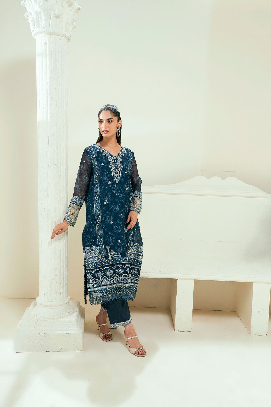 Dhanak | Signature Pret | SS25DA-2695 NAVY BLUE by Dhanak - Designer Dress - Type: Ladies Clothes - Available at Libayah - 100% Original