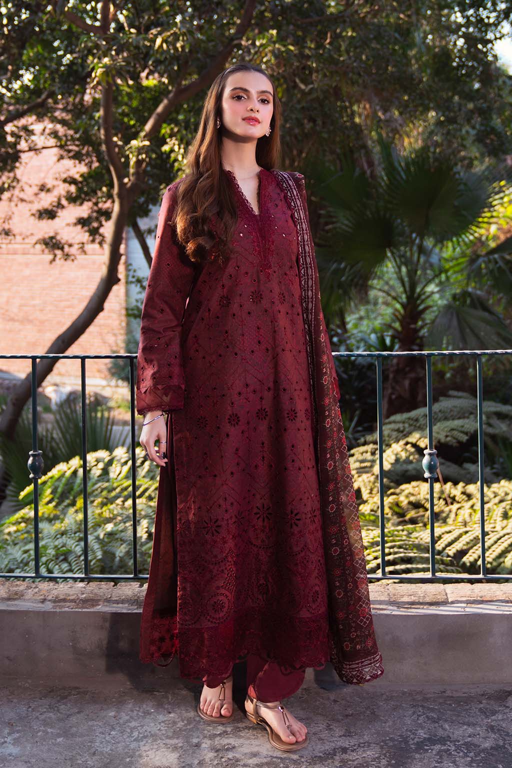 Neeshay | Summer Lines Printkari 25 | GARNET by Neeshay - Designer Dress - Type: Ladies Clothes - Available at Libayah - 100% Original