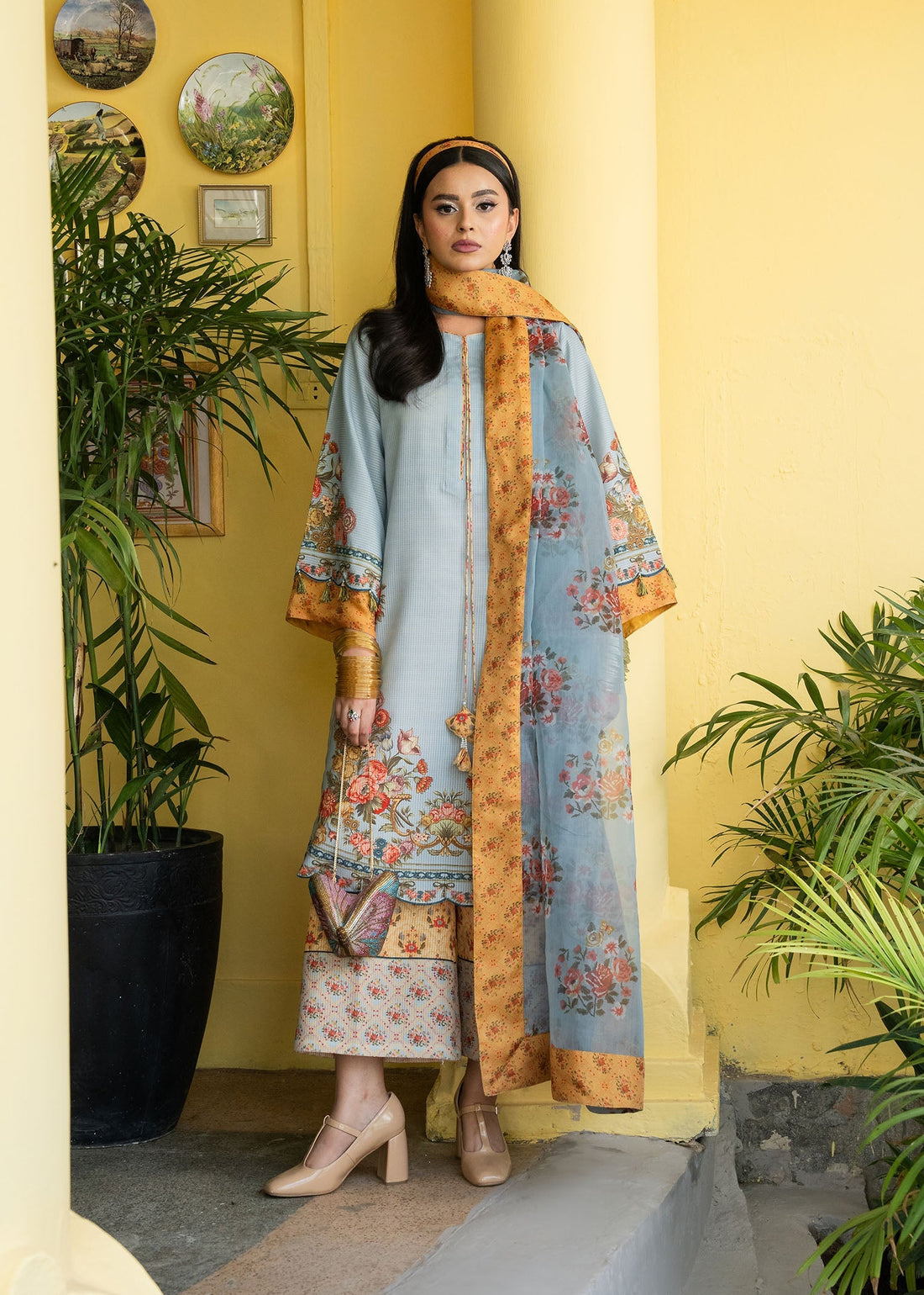 Maria Osama Khan | Retro Lawn 25 | Sama by Maria Osama Khan - Designer Dress - Type: Ladies Clothes - Available at Libayah - 100% Original