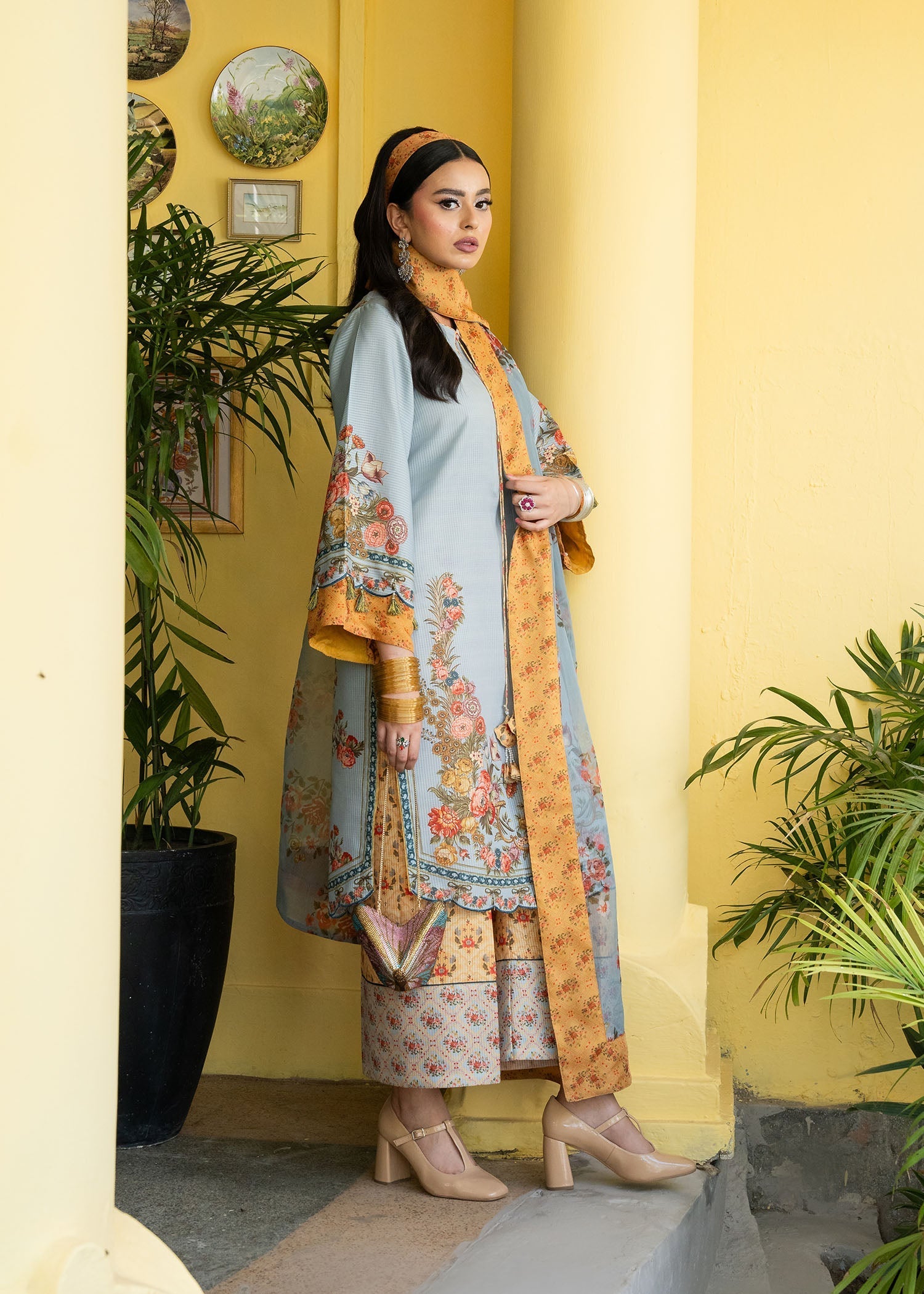 Maria Osama Khan | Retro Lawn 25 | Sama by Maria Osama Khan - Designer Dress - Type: Ladies Clothes - Available at Libayah - 100% Original