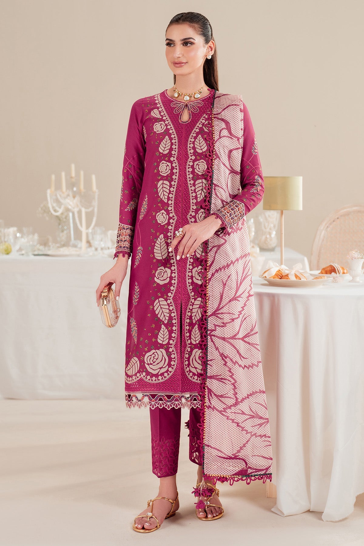 Jazmin | Iris Luxury Lawn 25 | IL'25-D05 by Jazmin - Designer Dress - Type: Ladies Clothes - Available at Libayah - 100% Original