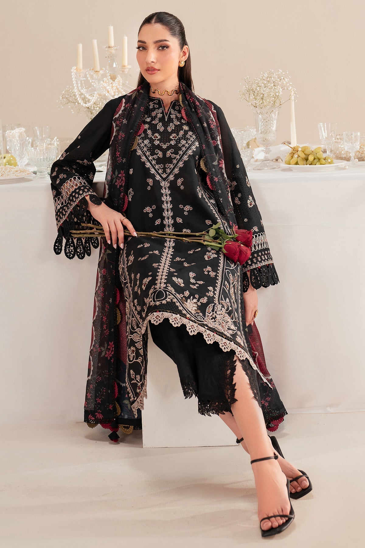 Jazmin | Iris Luxury Lawn 25 | IL'25-D07 by Jazmin - Designer Dress - Type: Ladies Clothes - Available at Libayah - 100% Original