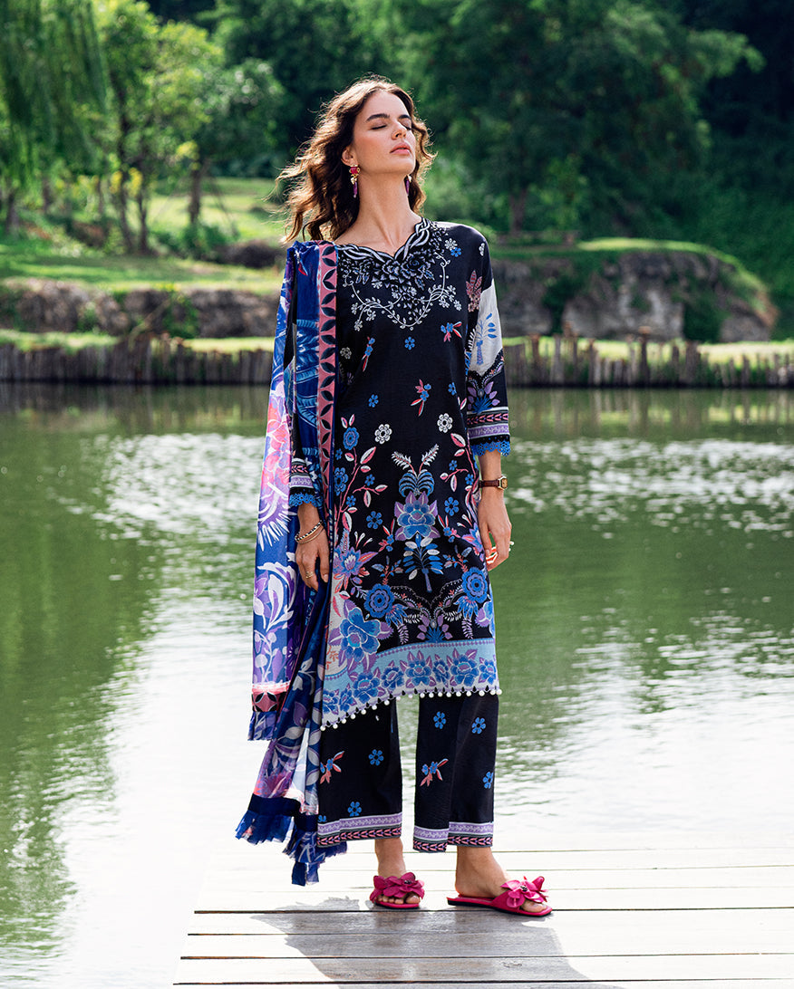 Roheenaz | Garden Veal Printed Lawn 25 |BlackBerry Frost by Roheenaz - Designer Dress - Type: Ladies Clothes - Available at Libayah - 100% Original