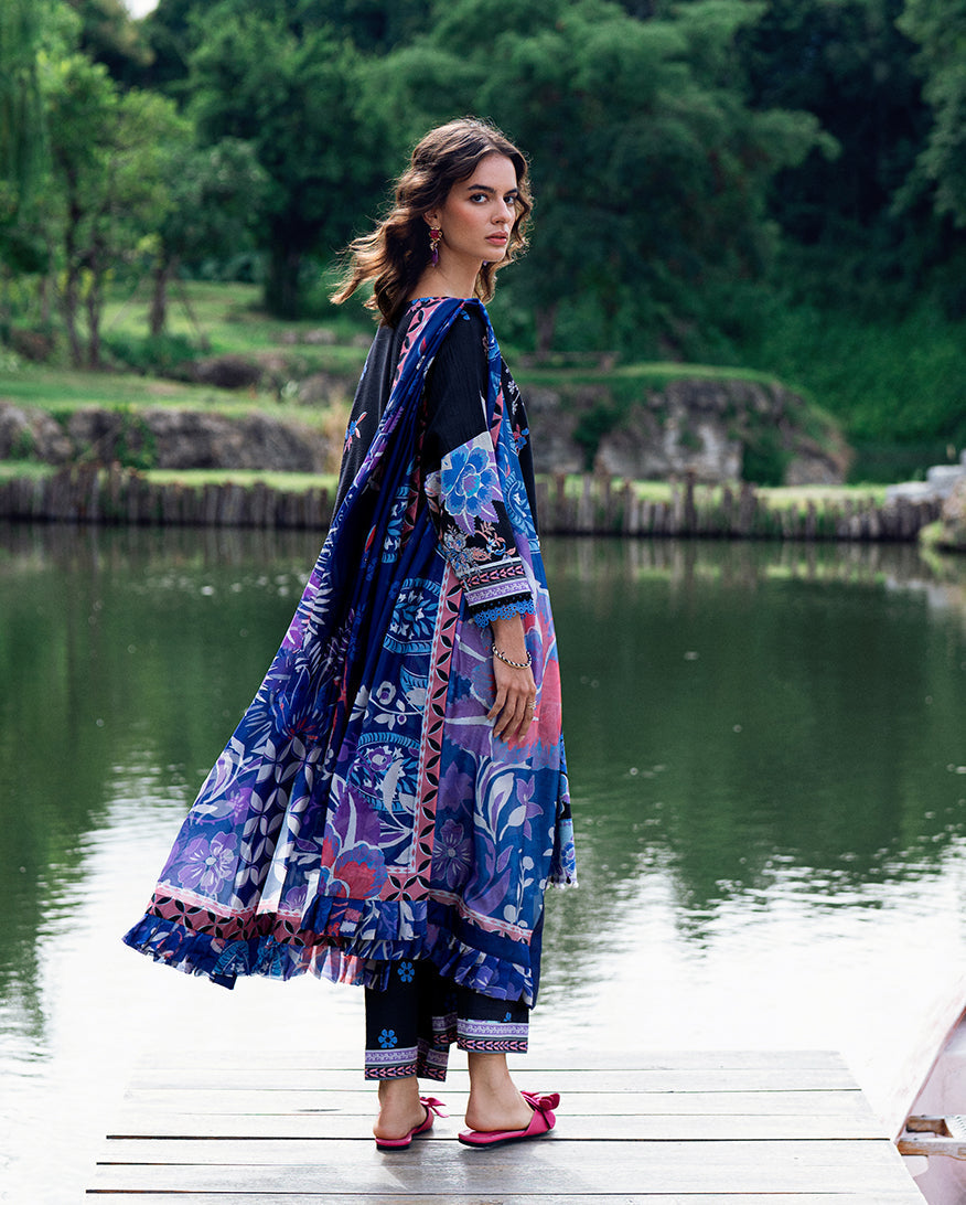 Roheenaz | Garden Veal Printed Lawn 25 |BlackBerry Frost by Roheenaz - Designer Dress - Type: Ladies Clothes - Available at Libayah - 100% Original