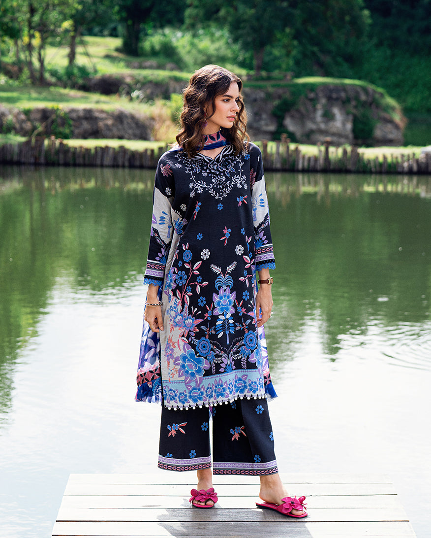 Roheenaz | Garden Veal Printed Lawn 25 |BlackBerry Frost by Roheenaz - Designer Dress - Type: Ladies Clothes - Available at Libayah - 100% Original