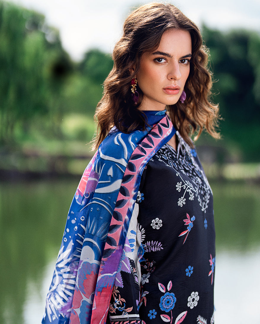 Roheenaz | Garden Veal Printed Lawn 25 |BlackBerry Frost by Roheenaz - Designer Dress - Type: Ladies Clothes - Available at Libayah - 100% Original