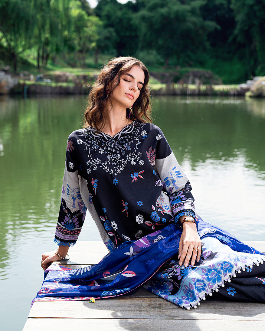 Roheenaz | Garden Veal Printed Lawn 25 |BlackBerry Frost by Roheenaz - Designer Dress - Type: Ladies Clothes - Available at Libayah - 100% Original