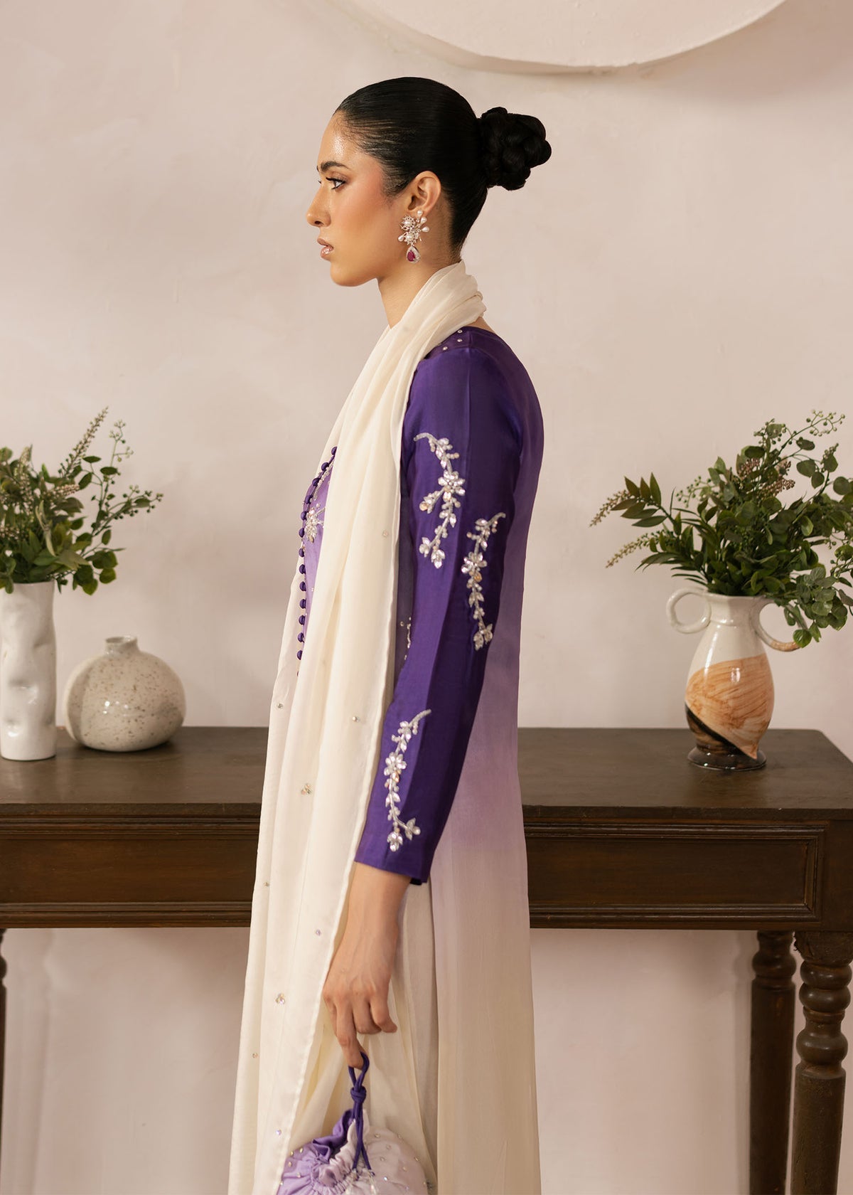 Dastoor | Rania Luxury Pret 25 | Purple Ombre by Dastoor - Designer Dress - Type: Ladies Clothes - Available at Libayah - 100% Original
