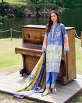 Roheenaz | Garden Veal Printed Lawn 25 | Inky Bloom by Roheenaz - Designer Dress - Type: Ladies Clothes - Available at Libayah - 100% Original
