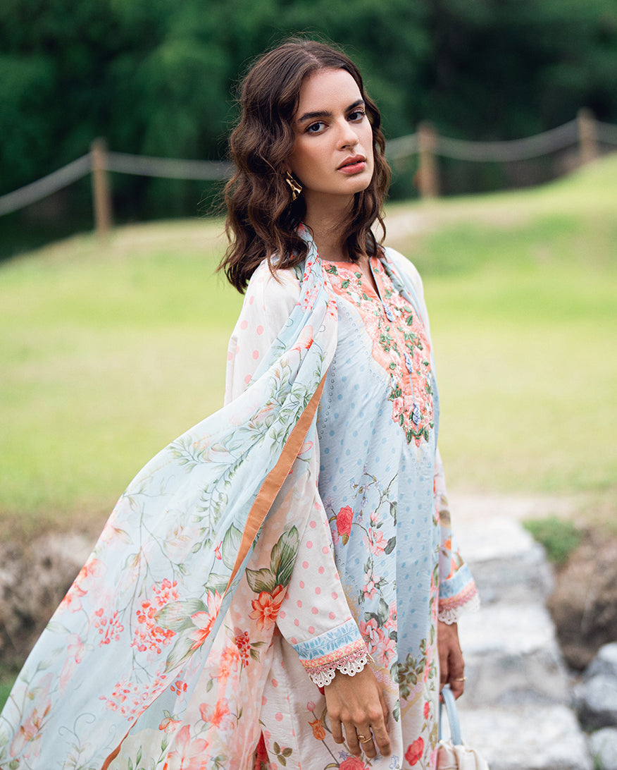 Roheenaz | Garden Veal Printed Lawn 25 | Cloudberey glaze by Roheenaz - Designer Dress - Type: Ladies Clothes - Available at Libayah - 100% Original