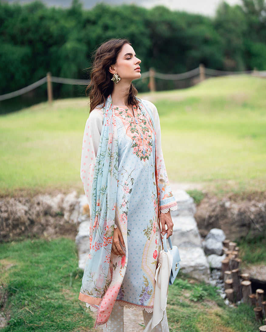 Roheenaz | Garden Veal Printed Lawn 25 | Cloudberey glaze by Roheenaz - Designer Dress - Type: Ladies Clothes - Available at Libayah - 100% Original