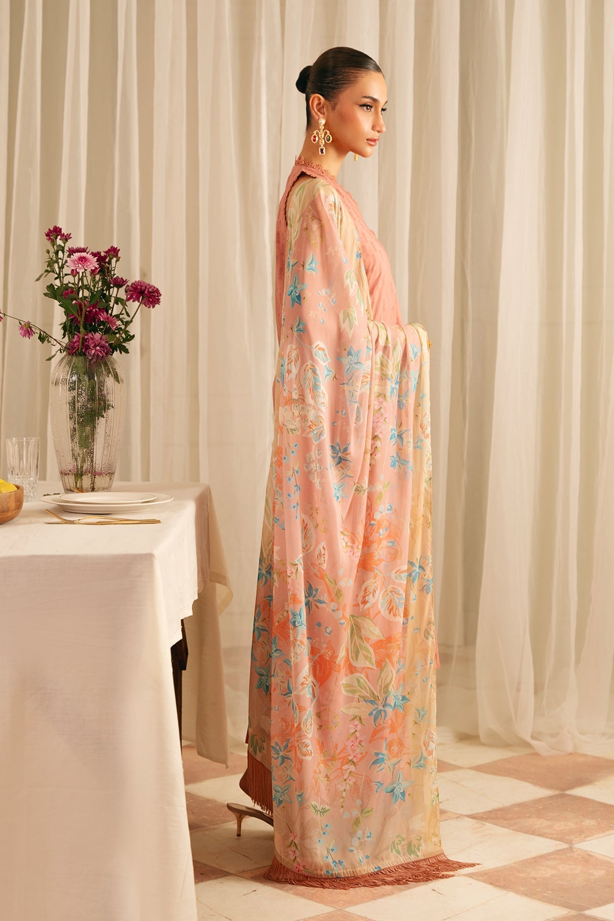 Sahar | Festive Edit | Peach Blossom by Sahar - Designer Dress - Type: Ladies Clothes - Available at Libayah - 100% Original
