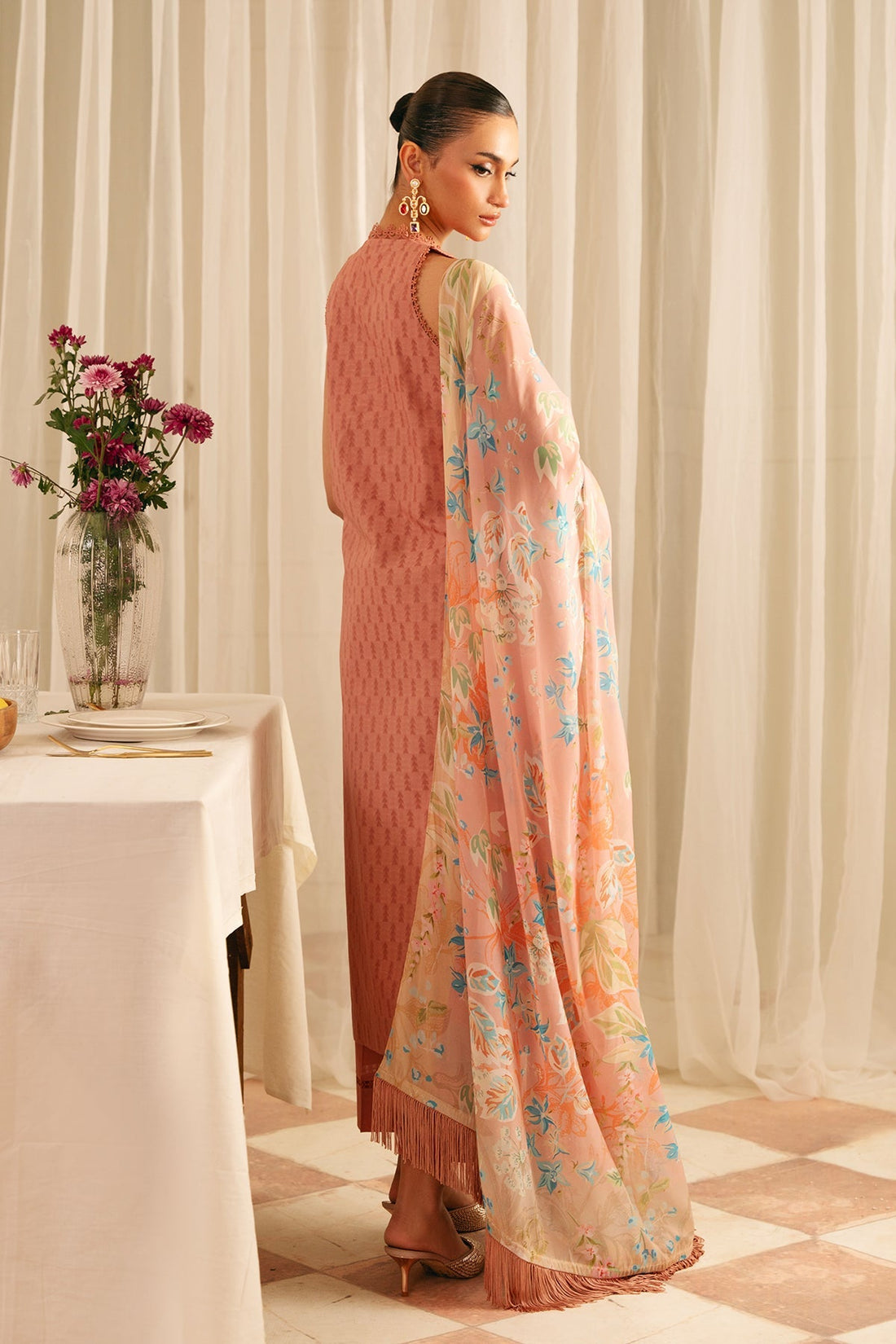 Sahar | Festive Edit | Peach Blossom by Sahar - Designer Dress - Type: Ladies Clothes - Available at Libayah - 100% Original