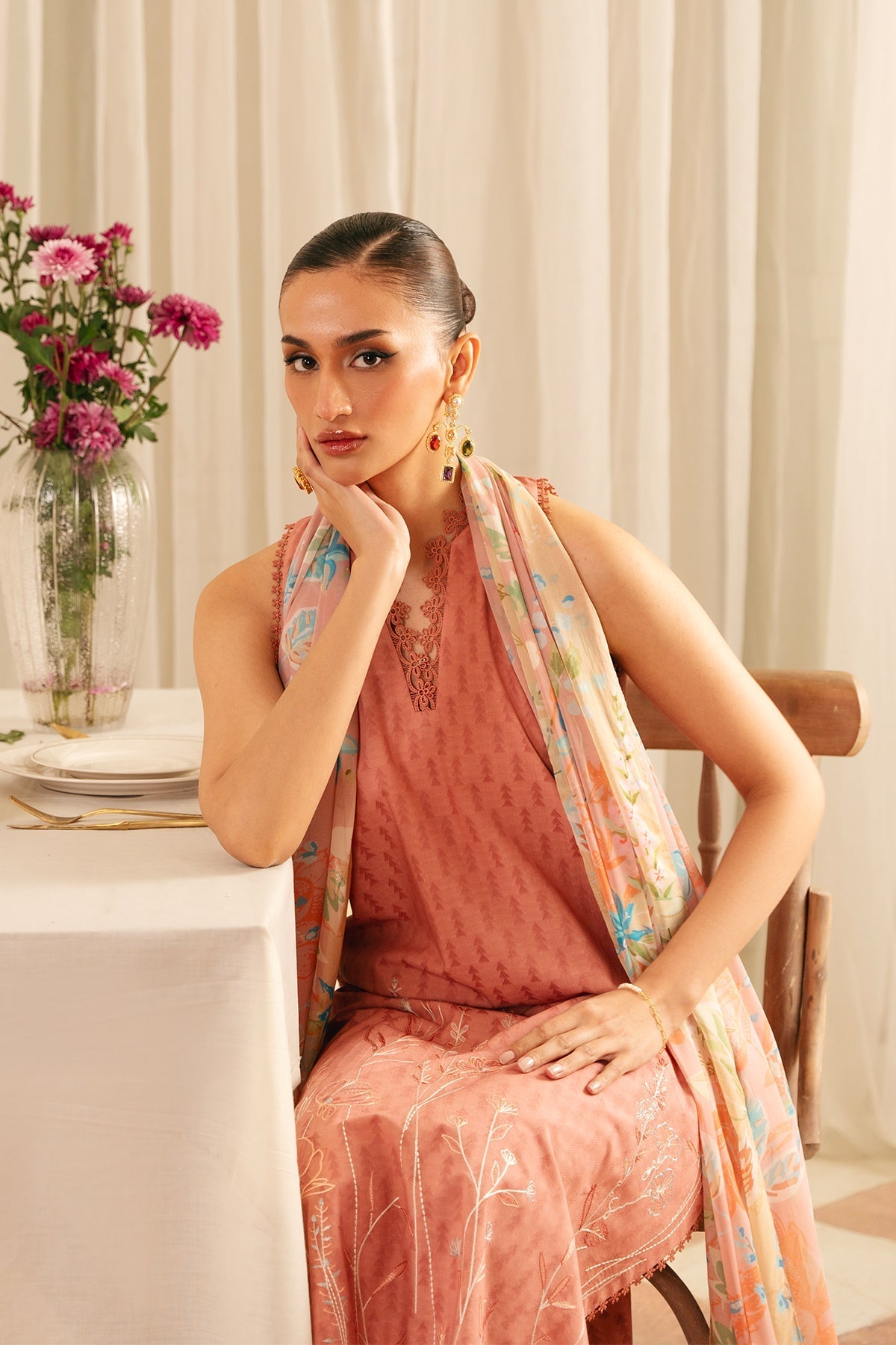 Sahar | Festive Edit | Peach Blossom by Sahar - Designer Dress - Type: Ladies Clothes - Available at Libayah - 100% Original