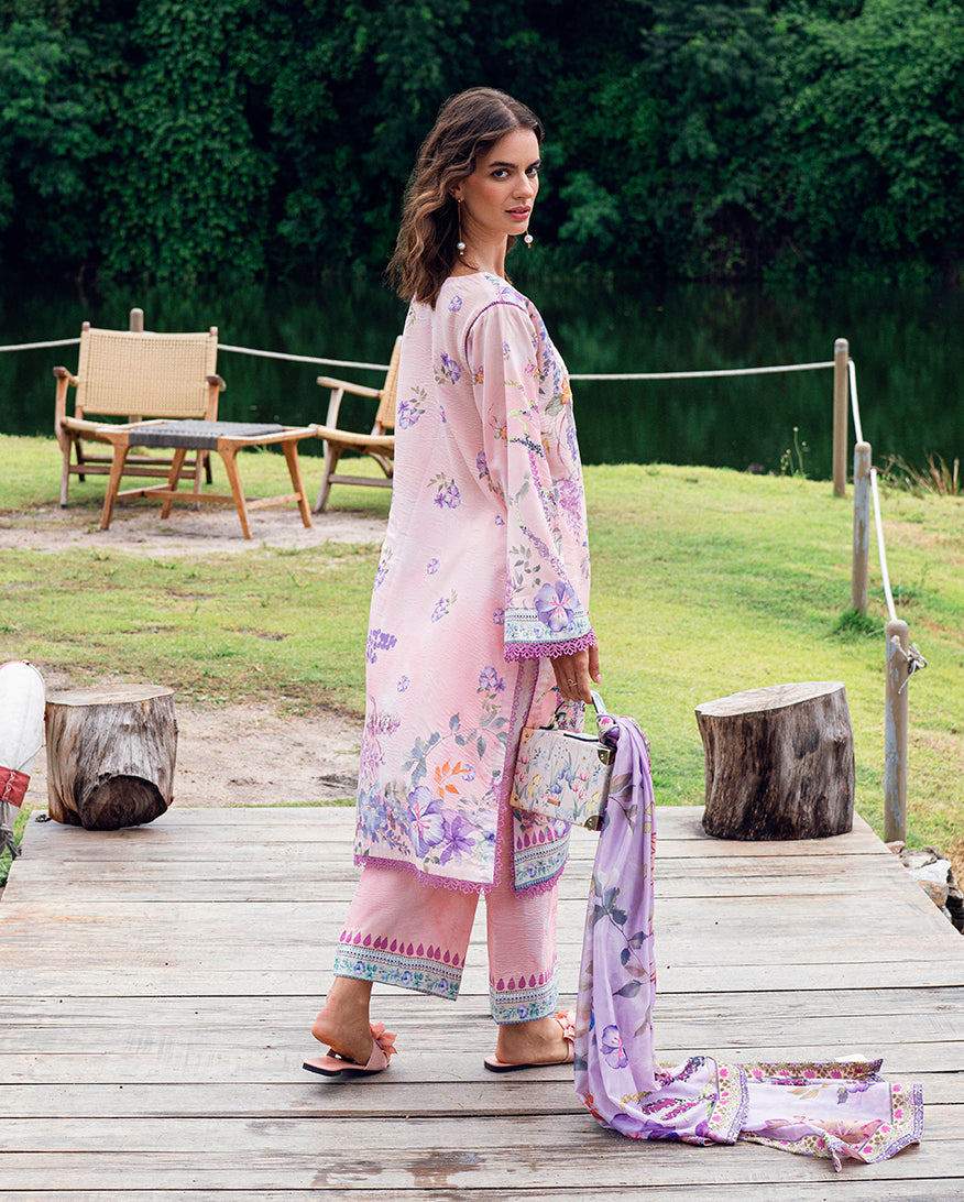 Roheenaz | Garden Veal Printed Lawn 25 |Lilac Dust by Roheenaz - Designer Dress - Type: Ladies Clothes - Available at Libayah - 100% Original