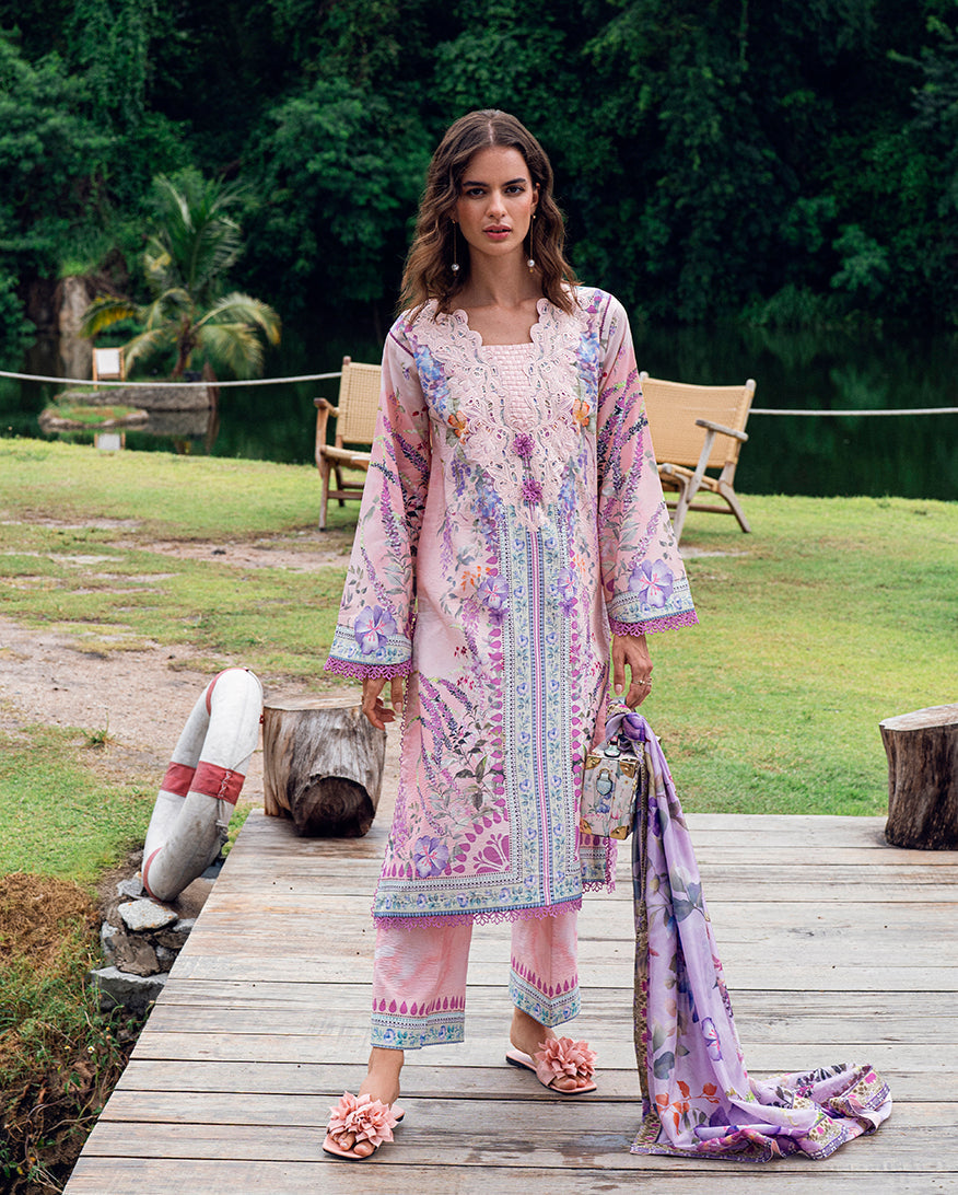 Roheenaz | Garden Veal Printed Lawn 25 |Lilac Dust by Roheenaz - Designer Dress - Type: Ladies Clothes - Available at Libayah - 100% Original