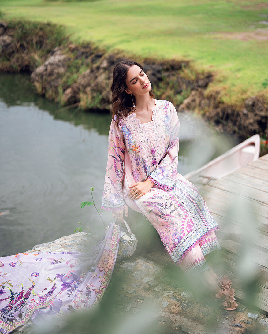 Roheenaz | Garden Veal Printed Lawn 25 |Lilac Dust by Roheenaz - Designer Dress - Type: Ladies Clothes - Available at Libayah - 100% Original