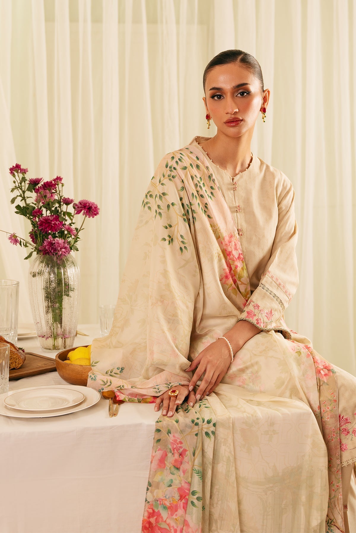 Sahar | Festive Edit | Botanic Beige by Sahar - Designer Dress - Type: Ladies Clothes - Available at Libayah - 100% Original