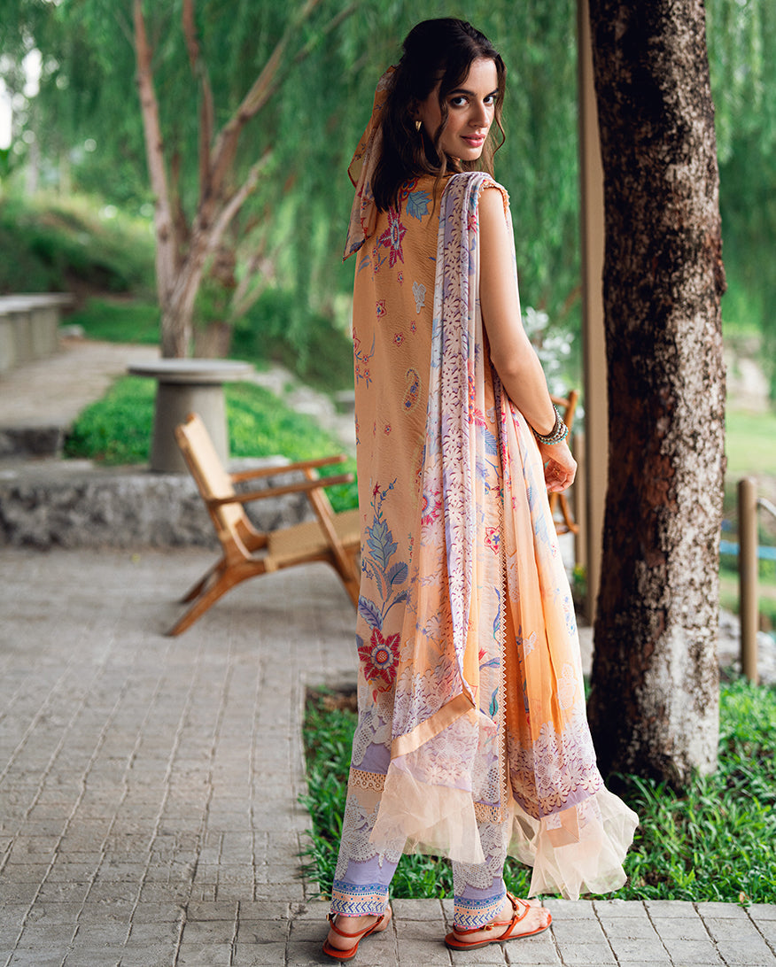 Roheenaz | Garden Veal Printed Lawn 25 | Coral Whim by Roheenaz - Designer Dress - Type: Ladies Clothes - Available at Libayah - 100% Original