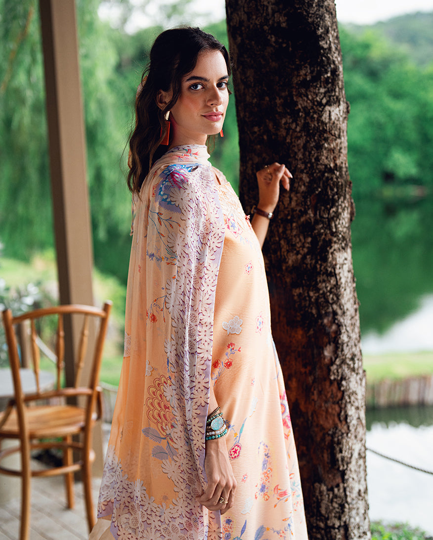 Roheenaz | Garden Veal Printed Lawn 25 | Coral Whim by Roheenaz - Designer Dress - Type: Ladies Clothes - Available at Libayah - 100% Original