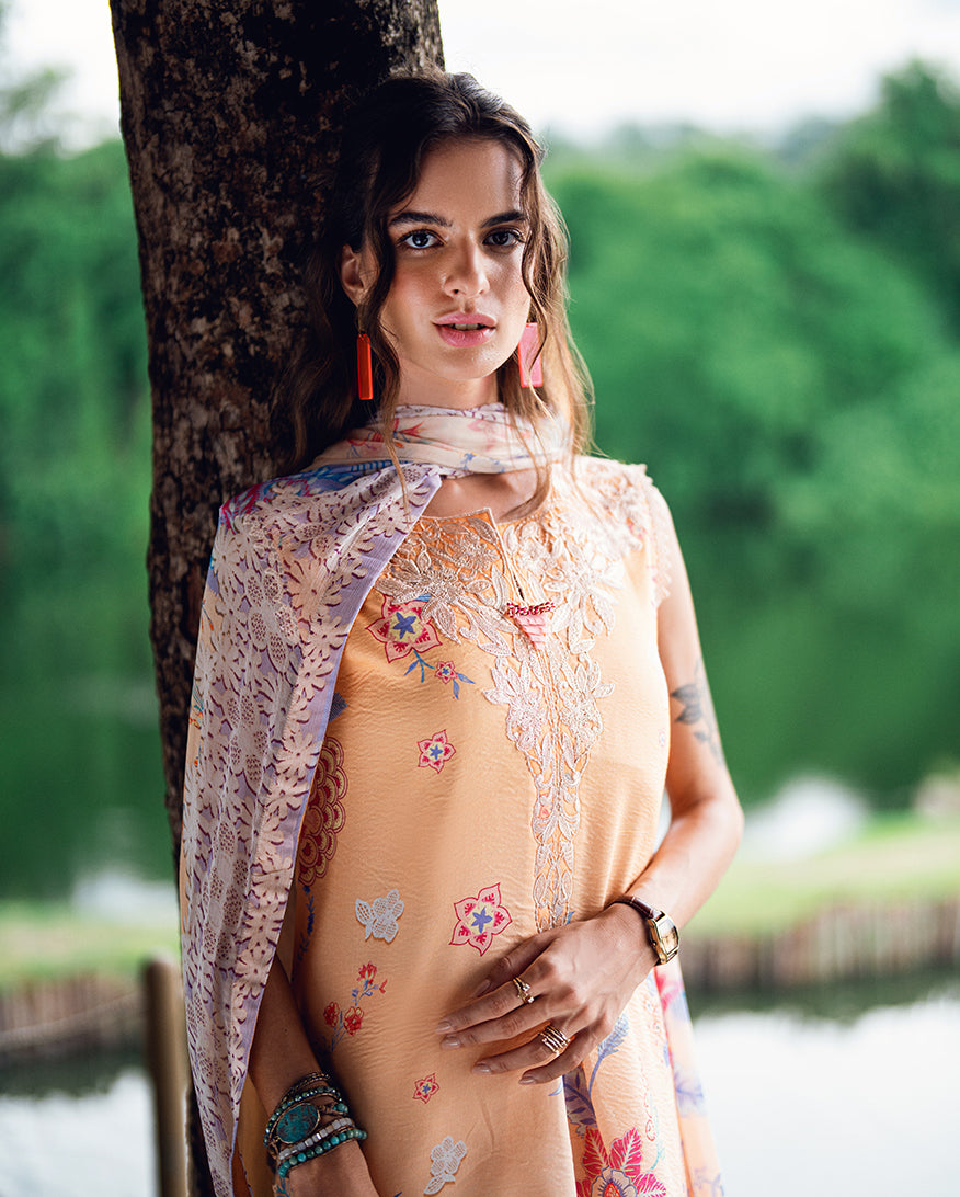 Roheenaz | Garden Veal Printed Lawn 25 | Coral Whim by Roheenaz - Designer Dress - Type: Ladies Clothes - Available at Libayah - 100% Original