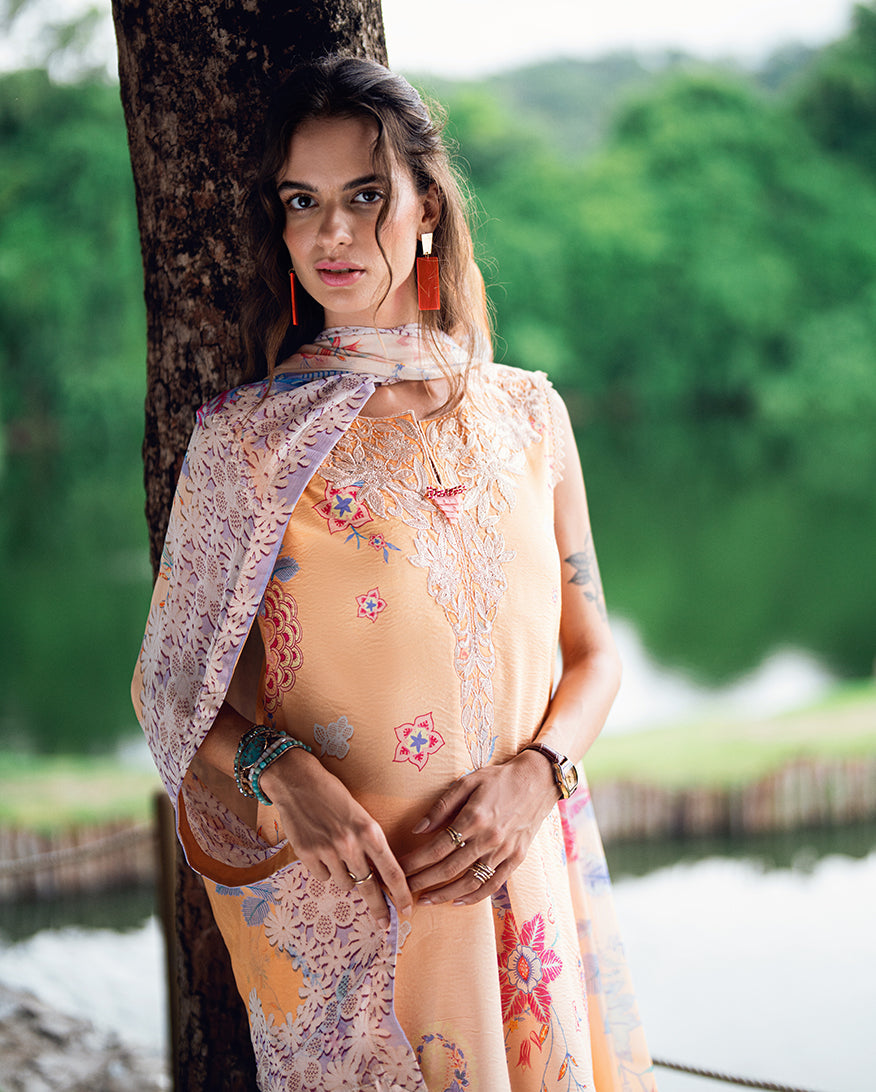 Roheenaz | Garden Veal Printed Lawn 25 | Coral Whim by Roheenaz - Designer Dress - Type: Ladies Clothes - Available at Libayah - 100% Original