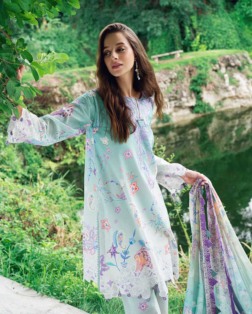 Roheenaz | Garden Veal Printed Lawn 25 | Jazmine Haze. by Roheenaz - Designer Dress - Type: Ladies Clothes - Available at Libayah - 100% Original