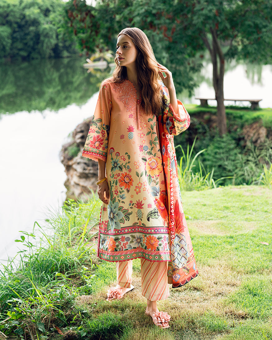 Roheenaz | Garden Veal Printed Lawn 25 | Petal Glaze by Roheenaz - Designer Dress - Type: Ladies Clothes - Available at Libayah - 100% Original
