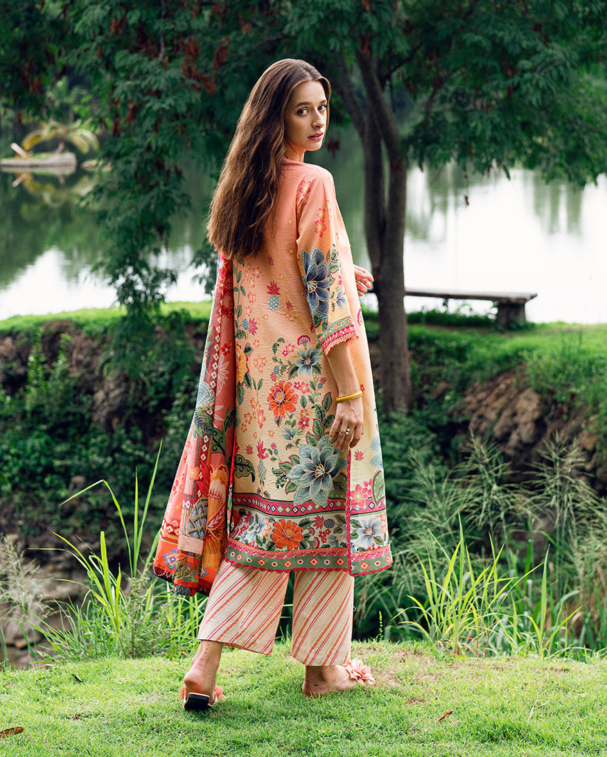 Roheenaz | Garden Veal Printed Lawn 25 | Petal Glaze by Roheenaz - Designer Dress - Type: Ladies Clothes - Available at Libayah - 100% Original