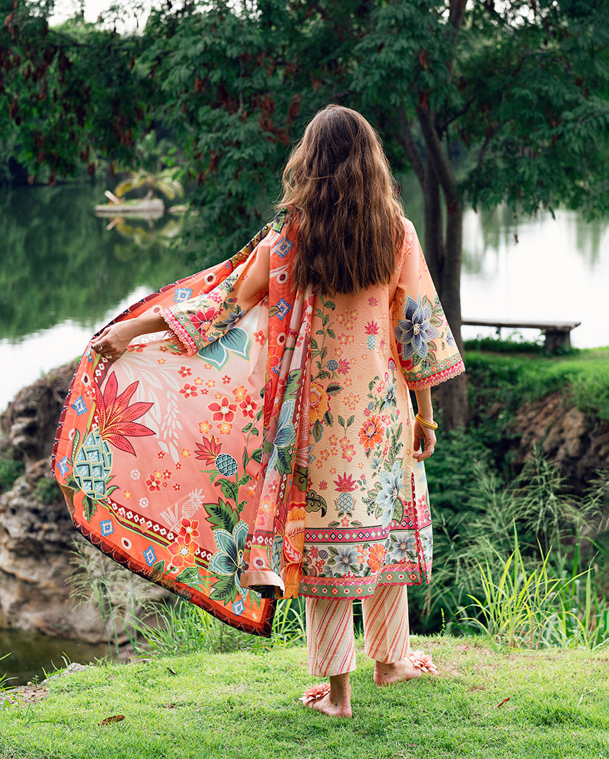 Roheenaz | Garden Veal Printed Lawn 25 | Petal Glaze by Roheenaz - Designer Dress - Type: Ladies Clothes - Available at Libayah - 100% Original