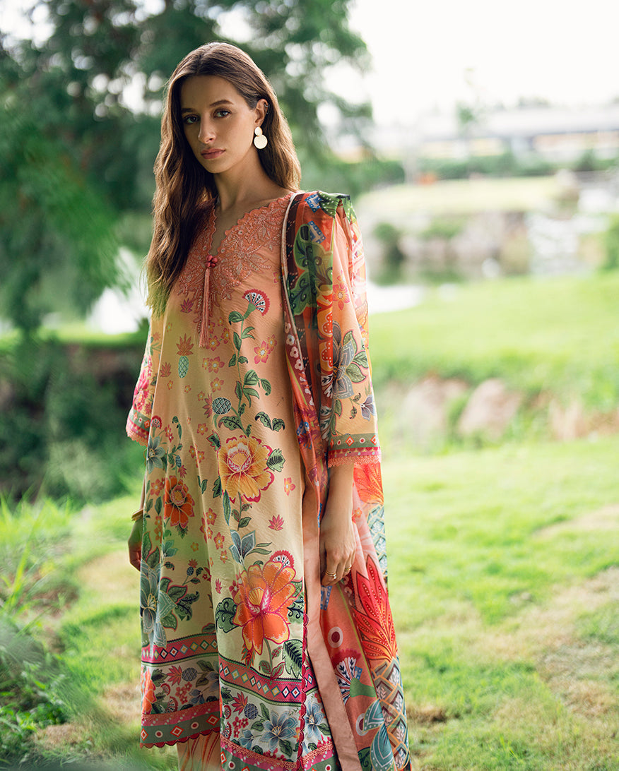 Roheenaz | Garden Veal Printed Lawn 25 | Petal Glaze by Roheenaz - Designer Dress - Type: Ladies Clothes - Available at Libayah - 100% Original