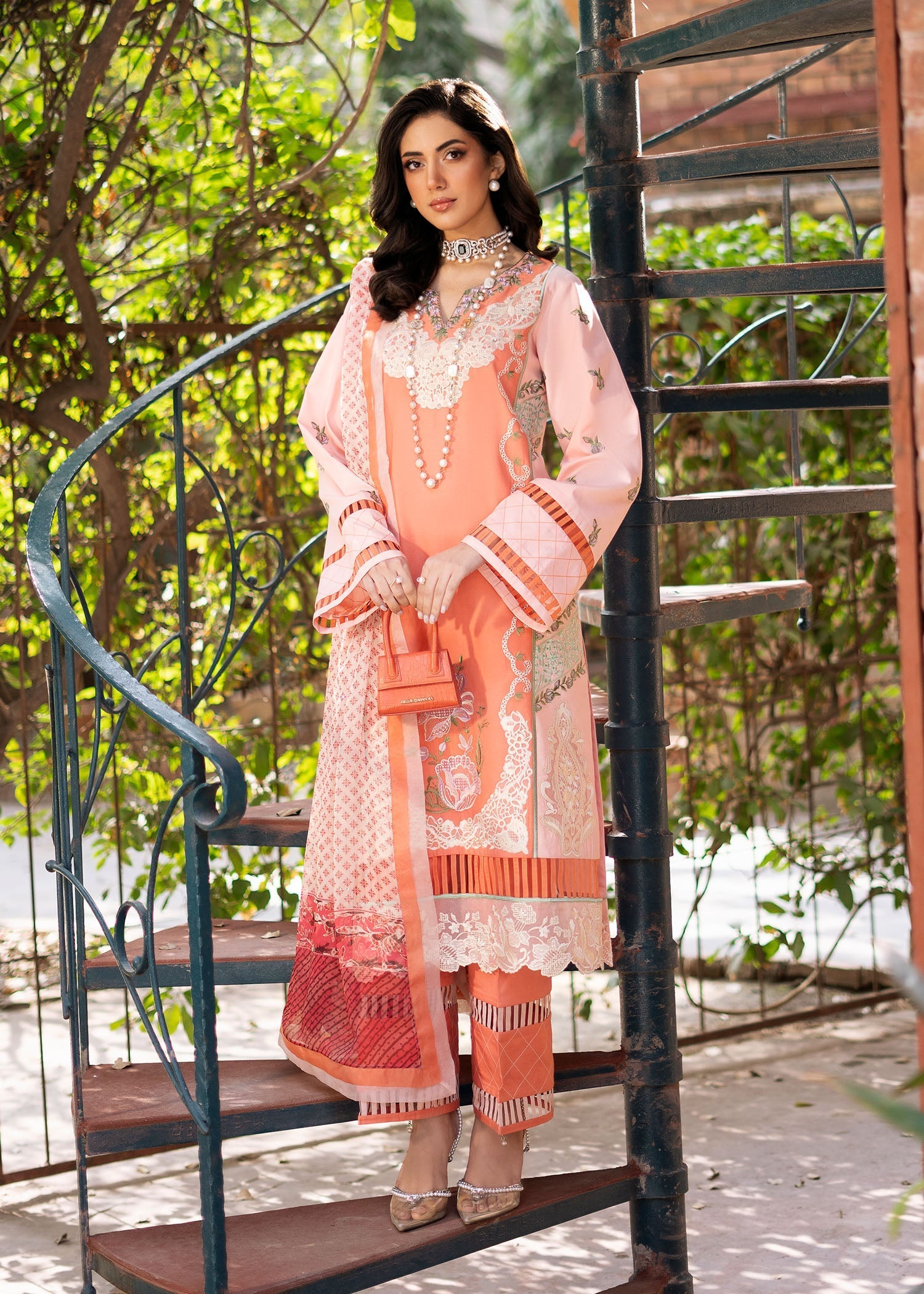 Fozia Khalid | Blossom Festive Lawn 25 | Zinnia by Fozia Khalid - Designer Dress - Type: Ladies Clothes - Available at Libayah - 100% Original