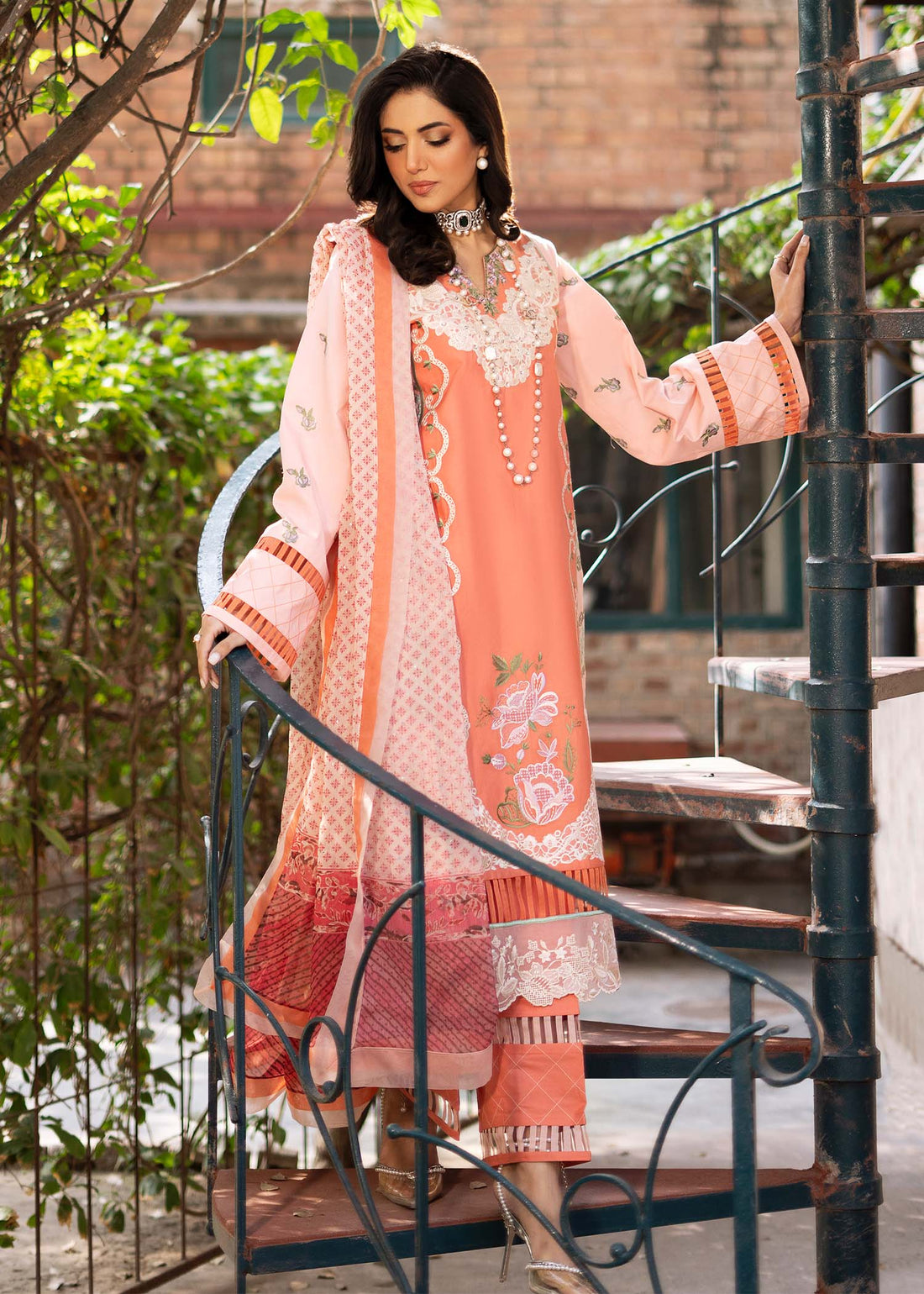 Fozia Khalid | Blossom Festive Lawn 25 | Zinnia by Fozia Khalid - Designer Dress - Type: Ladies Clothes - Available at Libayah - 100% Original