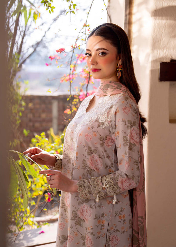 Myeesha | Lamhay Luxury Lawn 25 | Kanwal (Long Shirt) by Myeesha - Designer Dress - Type: Ladies Clothes - Available at Libayah - 100% Original