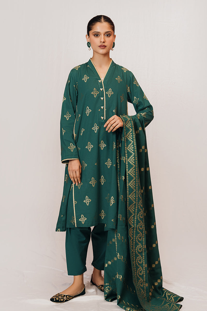 Cross Stitch | Daily Wear | MEADOW GREEN by Cross Stitch - Designer Dress - Type: Casuals - Available at Libayah - 100% Original