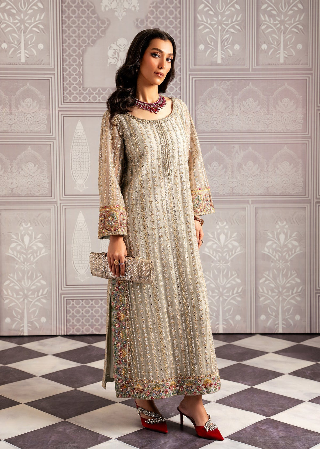 Mahgul | Echoes of Elara | Mint Gold by Mahgul - Designer Dress - Type: Ladies Clothes - Available at Libayah - 100% Original