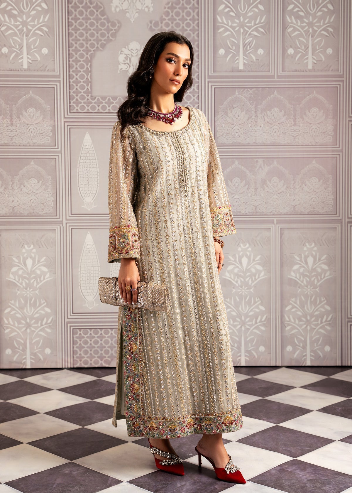 Mahgul | Echoes of Elara | Mint Gold by Mahgul - Designer Dress - Type: Ladies Clothes - Available at Libayah - 100% Original