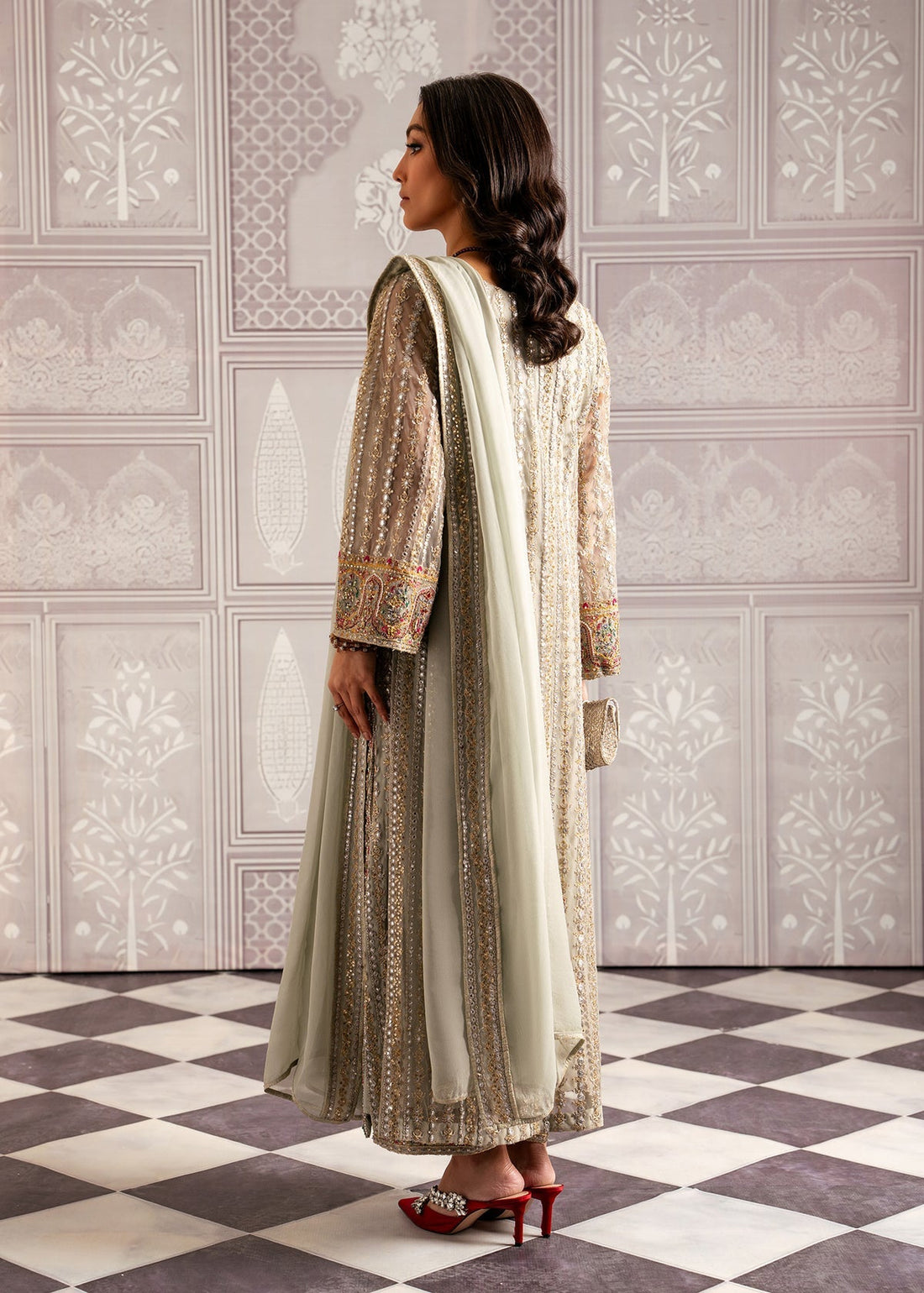 Mahgul | Echoes of Elara | Mint Gold by Mahgul - Designer Dress - Type: Ladies Clothes - Available at Libayah - 100% Original