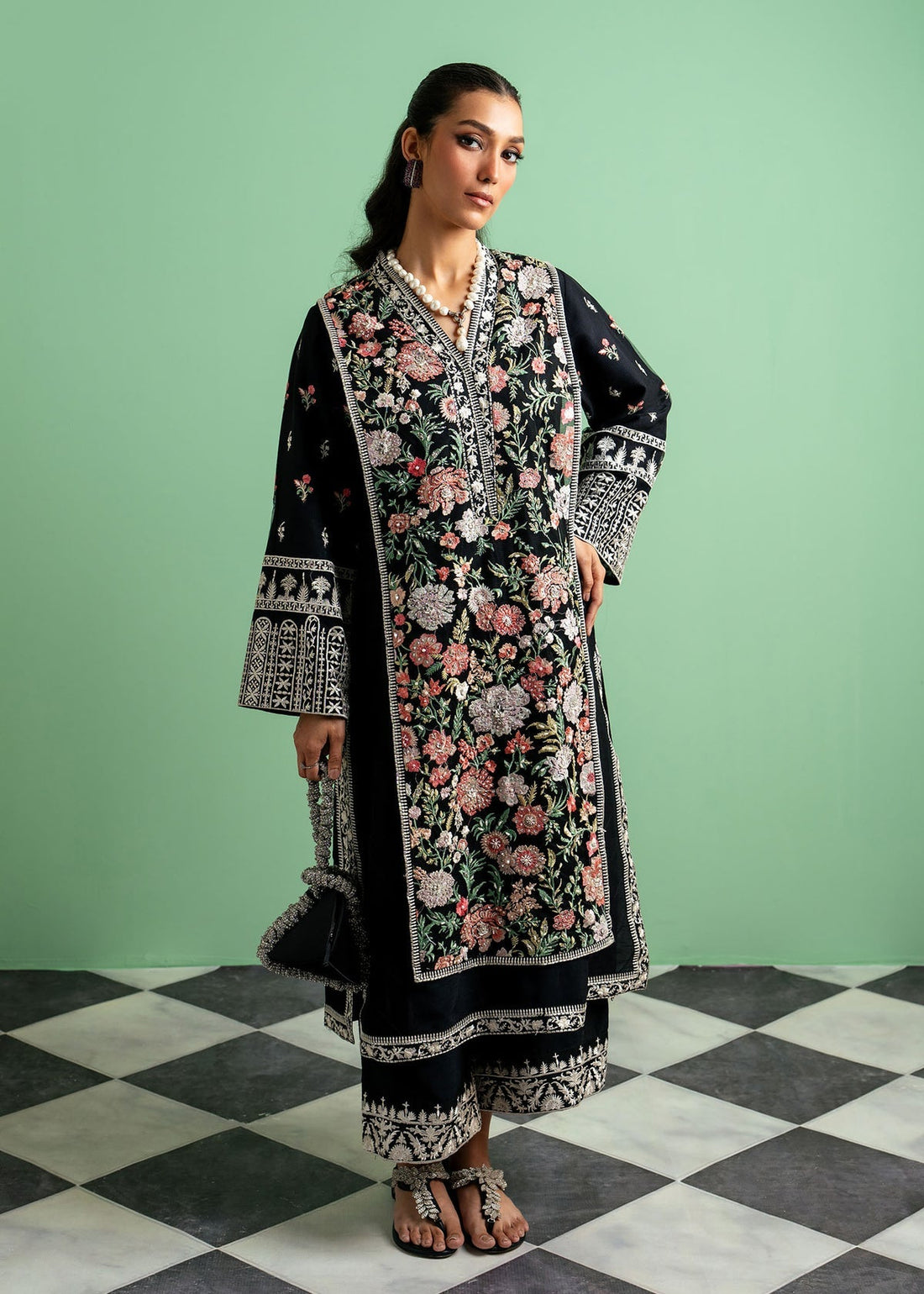 Mahgul | Echoes of Elara | Midnight Meadow by Mahgul - Designer Dress - Type: Ladies Clothes - Available at Libayah - 100% Original